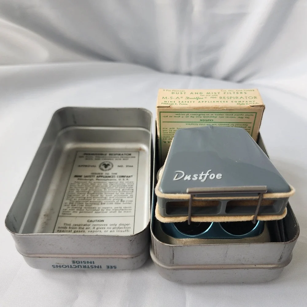 MSA‎ Dustfoe 66 Respirator Dust Mist Filter Mask Vintage Mining Work Safety MCM